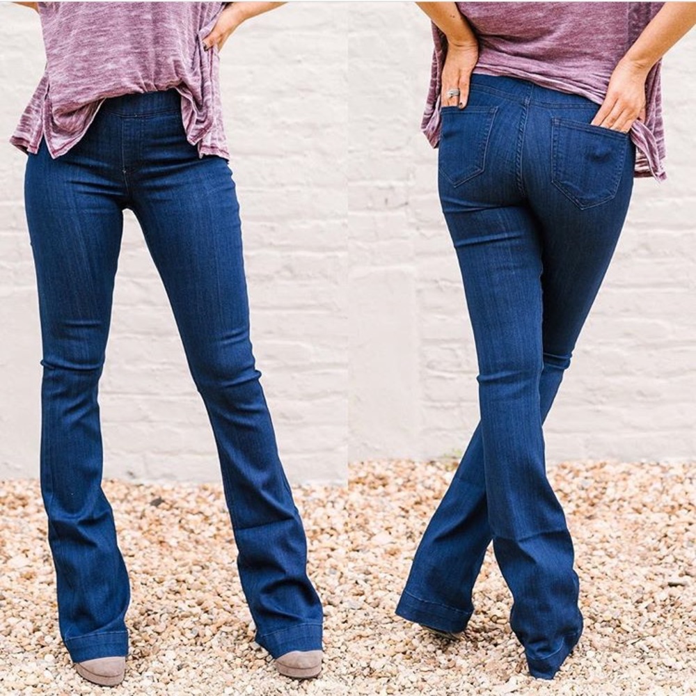 Dark Wash Stretchy Flares Jeans